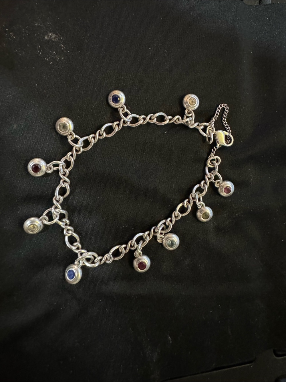 James Avery 10 Gemstone Remembrance Charm Bracelet Sterling Silver 925 $1676 Ret